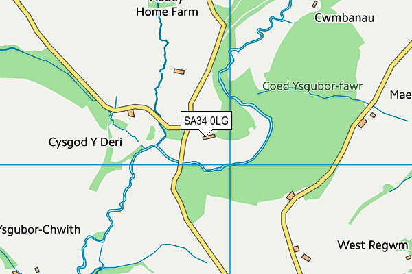 SA34 0LG map - OS VectorMap District (Ordnance Survey) SA34 0LG map - OS VectorMap District (Ordnance Survey)
