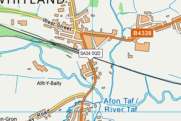 SA34 0QD map - OS VectorMap District (Ordnance Survey) SA34 0QD map - OS VectorMap District (Ordnance Survey)