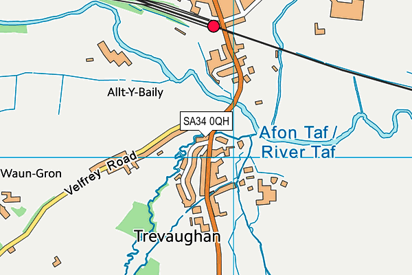 SA34 0QH map - OS VectorMap District (Ordnance Survey) SA34 0QH map - OS VectorMap District (Ordnance Survey)