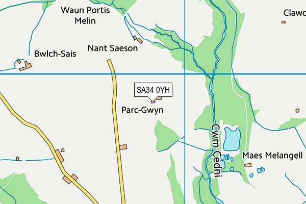 SA34 0YH map - OS VectorMap District (Ordnance Survey) SA34 0YH map - OS VectorMap District (Ordnance Survey)