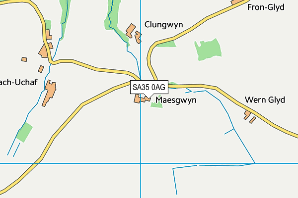 SA35 0AG map - OS VectorMap District (Ordnance Survey) SA35 0AG map - OS VectorMap District (Ordnance Survey)