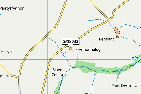 SA35 0BS map - OS VectorMap District (Ordnance Survey) SA35 0BS map - OS VectorMap District (Ordnance Survey)