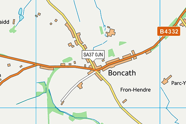 SA37 0JN map - OS VectorMap District (Ordnance Survey) SA37 0JN map - OS VectorMap District (Ordnance Survey)