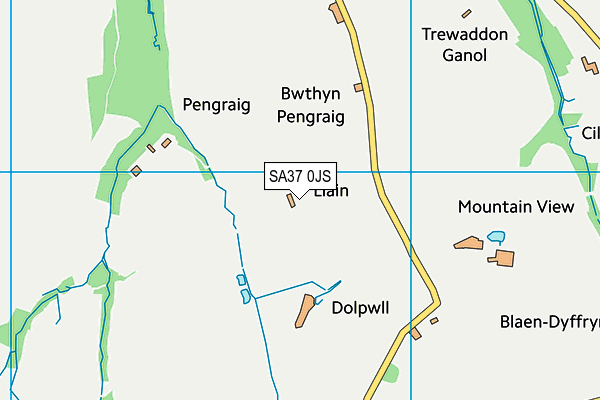 SA37 0JS map - OS VectorMap District (Ordnance Survey) SA37 0JS map - OS VectorMap District (Ordnance Survey)