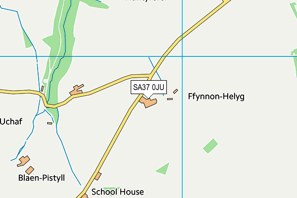 SA37 0JU map - OS VectorMap District (Ordnance Survey)