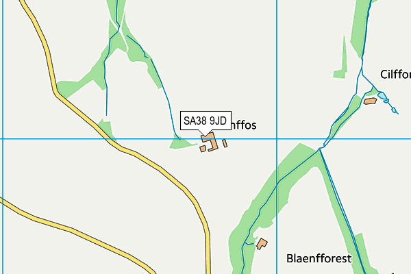 SA38 9JD map - OS VectorMap District (Ordnance Survey) SA38 9JD map - OS VectorMap District (Ordnance Survey)