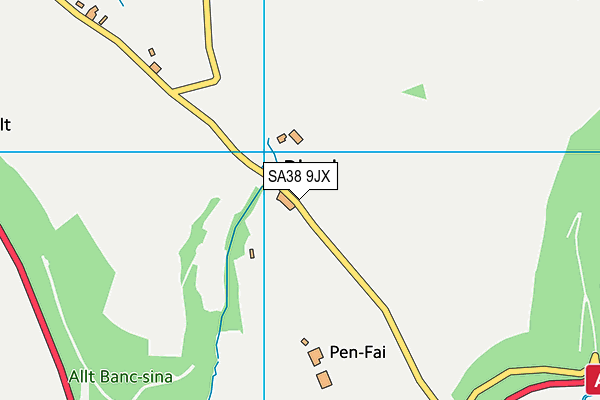 SA38 9JX map - OS VectorMap District (Ordnance Survey) SA38 9JX map - OS VectorMap District (Ordnance Survey)
