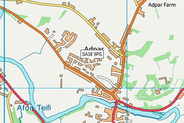 SA38 9PS map - OS VectorMap District (Ordnance Survey) SA38 9PS map - OS VectorMap District (Ordnance Survey)