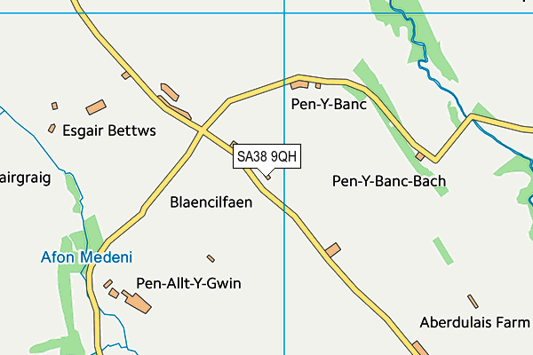 SA38 9QH map - OS VectorMap District (Ordnance Survey) SA38 9QH map - OS VectorMap District (Ordnance Survey)