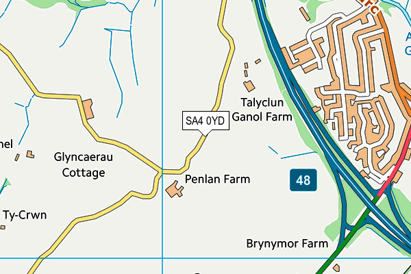 SA4 0YD map - OS VectorMap District (Ordnance Survey) SA4 0YD map - OS VectorMap District (Ordnance Survey)