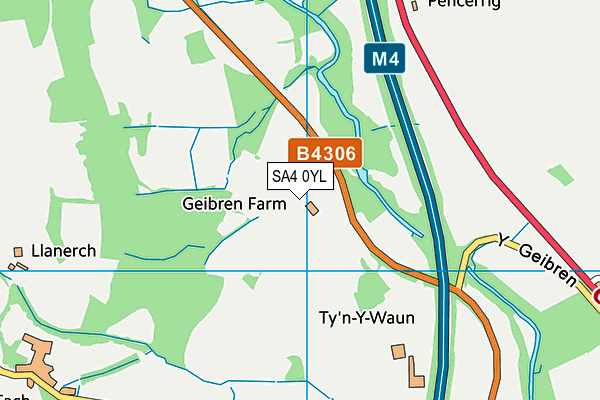 SA4 0YL map - OS VectorMap District (Ordnance Survey) SA4 0YL map - OS VectorMap District (Ordnance Survey)