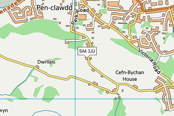 SA4 3JU map - OS VectorMap District (Ordnance Survey) SA4 3JU map - OS VectorMap District (Ordnance Survey)