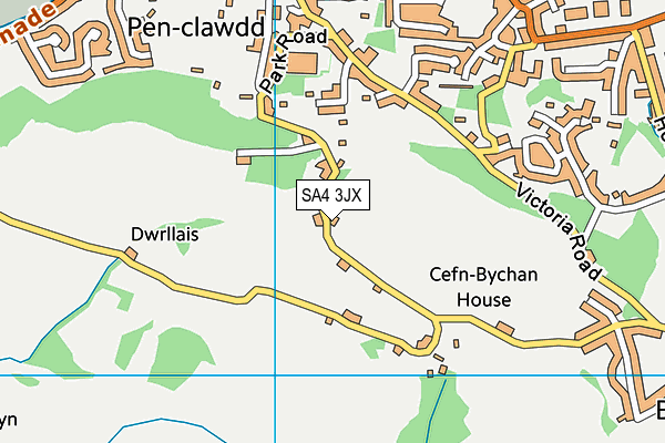 SA4 3JX map - OS VectorMap District (Ordnance Survey) SA4 3JX map - OS VectorMap District (Ordnance Survey)