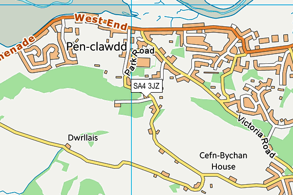 SA4 3JZ map - OS VectorMap District (Ordnance Survey) SA4 3JZ map - OS VectorMap District (Ordnance Survey)