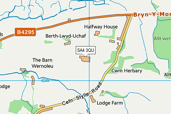 SA4 3QU map - OS VectorMap District (Ordnance Survey)