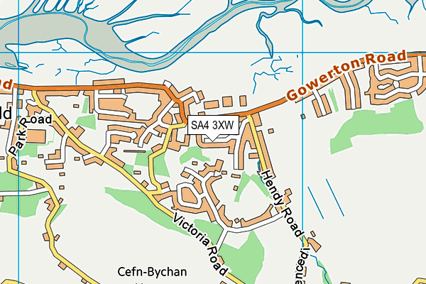 SA4 3XW map - OS VectorMap District (Ordnance Survey) SA4 3XW map - OS VectorMap District (Ordnance Survey)