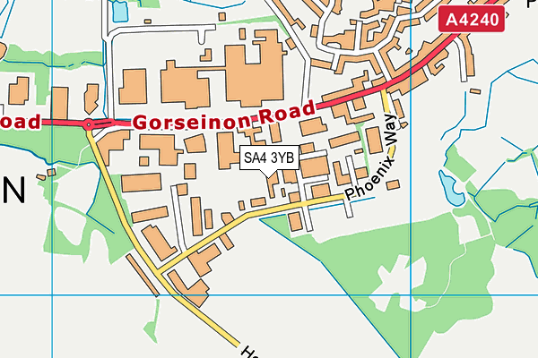 SA4 3YB map - OS VectorMap District (Ordnance Survey) SA4 3YB map - OS VectorMap District (Ordnance Survey)