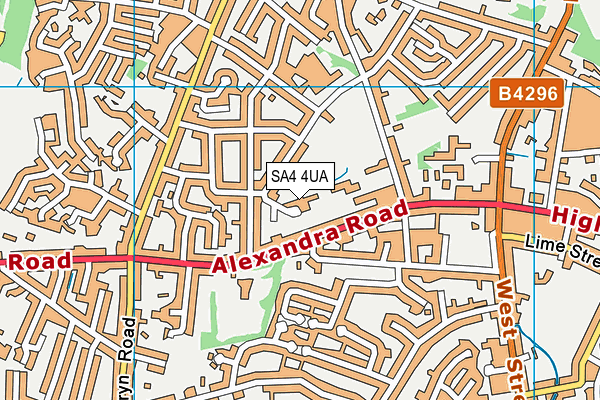 SA4 4UA map - OS VectorMap District (Ordnance Survey) SA4 4UA map - OS VectorMap District (Ordnance Survey)