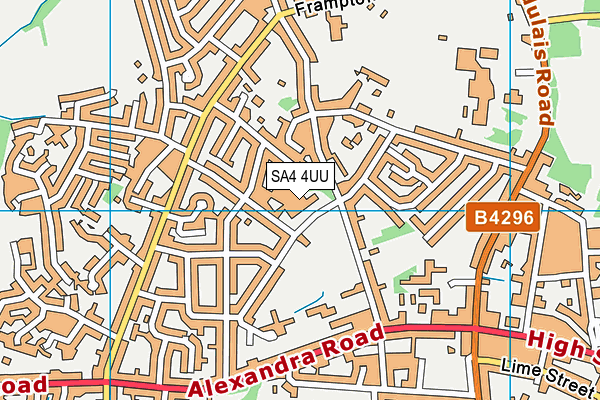 SA4 4UU map - OS VectorMap District (Ordnance Survey) SA4 4UU map - OS VectorMap District (Ordnance Survey)
