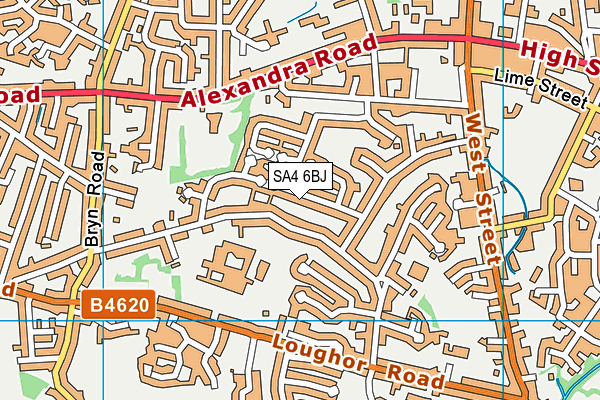 SA4 6BJ map - OS VectorMap District (Ordnance Survey) SA4 6BJ map - OS VectorMap District (Ordnance Survey)