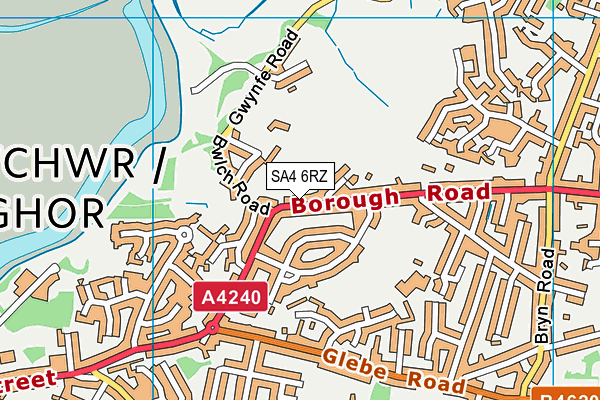 SA4 6RZ map - OS VectorMap District (Ordnance Survey) SA4 6RZ map - OS VectorMap District (Ordnance Survey)