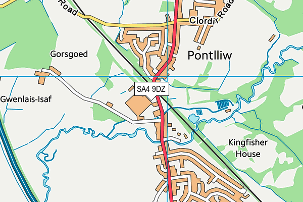 SA4 9DZ map - OS VectorMap District (Ordnance Survey) SA4 9DZ map - OS VectorMap District (Ordnance Survey)