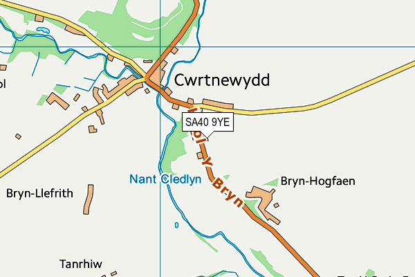 SA40 9YE map - OS VectorMap District (Ordnance Survey) SA40 9YE map - OS VectorMap District (Ordnance Survey)