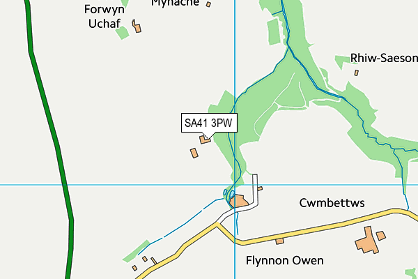 SA41 3PW map - OS VectorMap District (Ordnance Survey) SA41 3PW map - OS VectorMap District (Ordnance Survey)