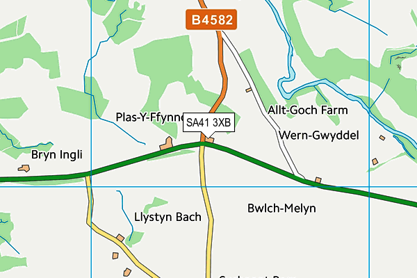 SA41 3XB map - OS VectorMap District (Ordnance Survey) SA41 3XB map - OS VectorMap District (Ordnance Survey)