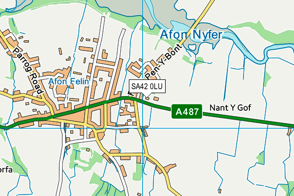 SA42 0LU map - OS VectorMap District (Ordnance Survey) SA42 0LU map - OS VectorMap District (Ordnance Survey)