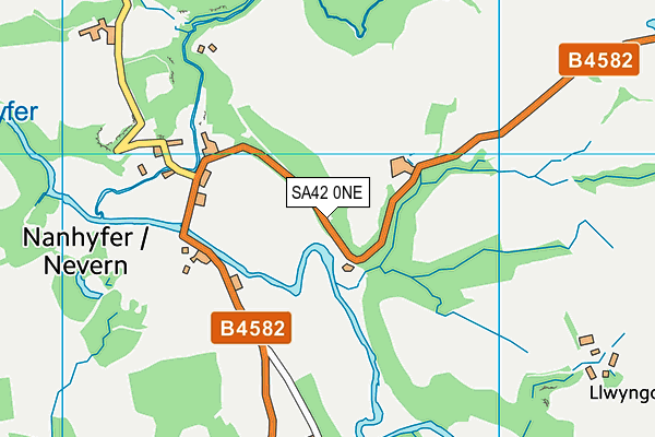 SA42 0NE map - OS VectorMap District (Ordnance Survey) SA42 0NE map - OS VectorMap District (Ordnance Survey)