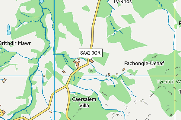 SA42 0QR map - OS VectorMap District (Ordnance Survey) SA42 0QR map - OS VectorMap District (Ordnance Survey)