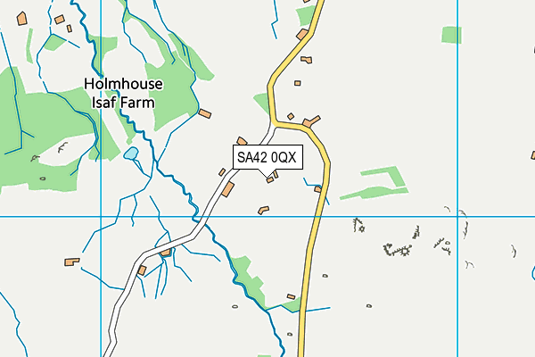SA42 0QX map - OS VectorMap District (Ordnance Survey) SA42 0QX map - OS VectorMap District (Ordnance Survey)