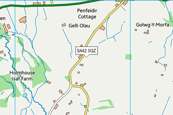 SA42 0QZ map - OS VectorMap District (Ordnance Survey) SA42 0QZ map - OS VectorMap District (Ordnance Survey)