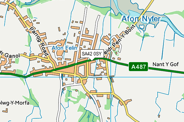 SA42 0SY map - OS VectorMap District (Ordnance Survey) SA42 0SY map - OS VectorMap District (Ordnance Survey)