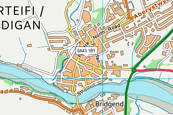 SA43 1BY map - OS VectorMap District (Ordnance Survey)