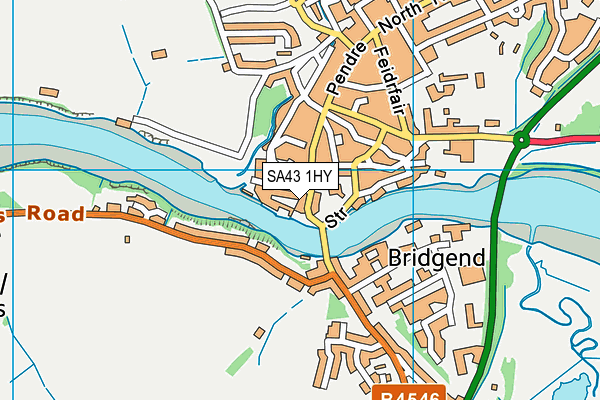 SA43 1HY map - OS VectorMap District (Ordnance Survey) SA43 1HY map - OS VectorMap District (Ordnance Survey)