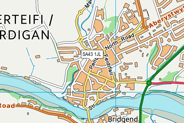 SA43 1JL map - OS VectorMap District (Ordnance Survey) SA43 1JL map - OS VectorMap District (Ordnance Survey)