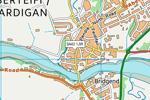 SA43 1JW map - OS VectorMap District (Ordnance Survey) SA43 1JW map - OS VectorMap District (Ordnance Survey)