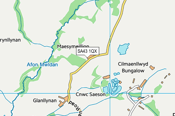 SA43 1QX map - OS VectorMap District (Ordnance Survey) SA43 1QX map - OS VectorMap District (Ordnance Survey)