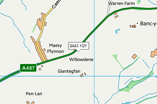 SA43 1QY map - OS VectorMap District (Ordnance Survey) SA43 1QY map - OS VectorMap District (Ordnance Survey)