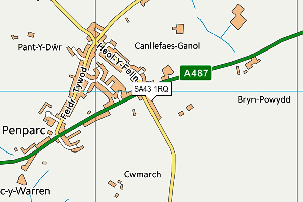 SA43 1RQ map - OS VectorMap District (Ordnance Survey) SA43 1RQ map - OS VectorMap District (Ordnance Survey)