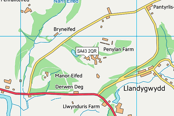 SA43 2QR map - OS VectorMap District (Ordnance Survey) SA43 2QR map - OS VectorMap District (Ordnance Survey)