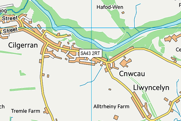 SA43 2RT map - OS VectorMap District (Ordnance Survey) SA43 2RT map - OS VectorMap District (Ordnance Survey)