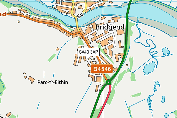 SA43 3AP map - OS VectorMap District (Ordnance Survey) SA43 3AP map - OS VectorMap District (Ordnance Survey)
