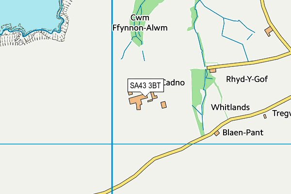 SA43 3BT map - OS VectorMap District (Ordnance Survey) SA43 3BT map - OS VectorMap District (Ordnance Survey)