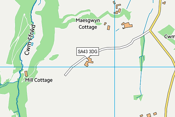 SA43 3DG map - OS VectorMap District (Ordnance Survey) SA43 3DG map - OS VectorMap District (Ordnance Survey)