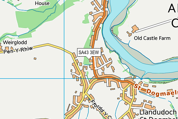 SA43 3EW map - OS VectorMap District (Ordnance Survey) SA43 3EW map - OS VectorMap District (Ordnance Survey)