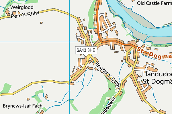 SA43 3HE map - OS VectorMap District (Ordnance Survey) SA43 3HE map - OS VectorMap District (Ordnance Survey)
