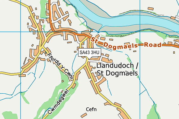 SA43 3HU map - OS VectorMap District (Ordnance Survey)